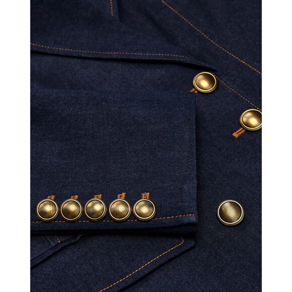 Veronica Beard Claude Dickey Jacket Denim Double-Breasted Blazer - Picture 3 of 9